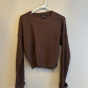 Forever 21 Chocolate Brown Knit Crewneck Sweater